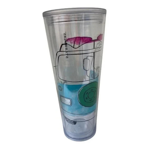 Starbucks Tumbler‎ Camper Van Summer Surfboard Beach Venti Cold Acrylic Cup Only - Picture 8 of 10